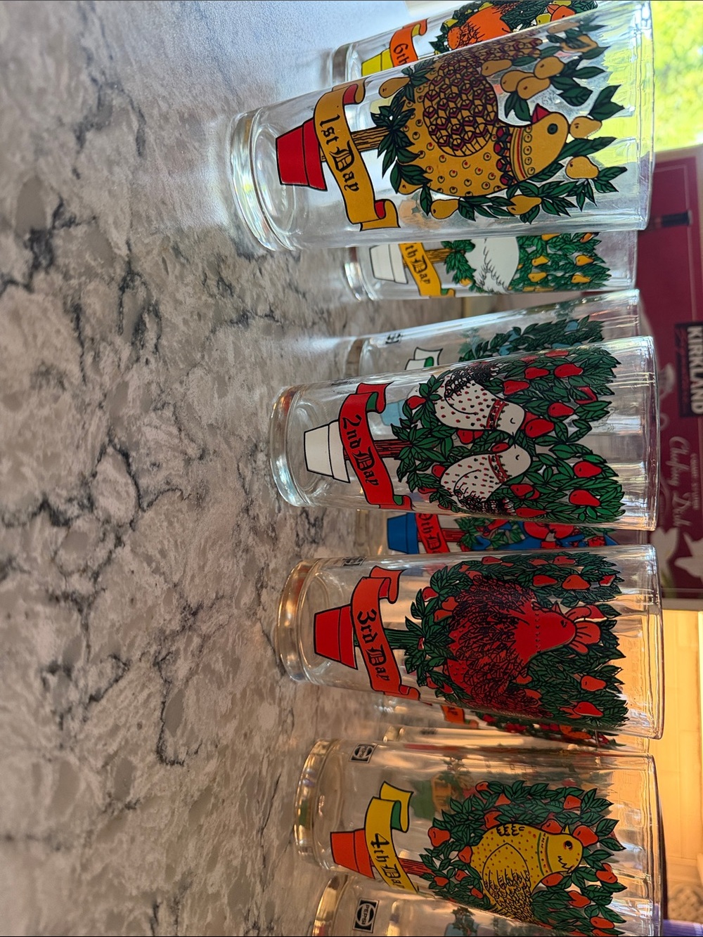 Pepsi Clear Glass with Multicolored Holiday Graphics
